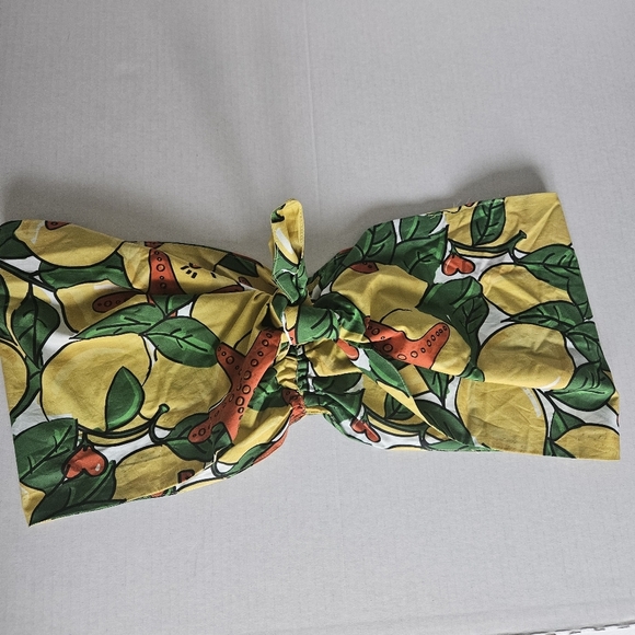 Alessandro Enriquez Lemon Print Tie Back Tube Top IT 42 - Picture 7 of 14
